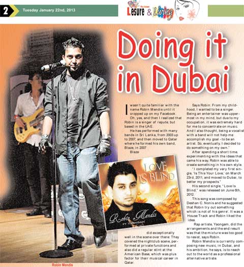 Doing it in Dubai - Newspaper Article - The Island
